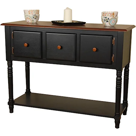 Two-Door One-Drawer Dining Server with Turned Legs